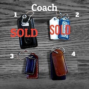 COACH Leather Hang Tag Sets plus Mini Silver